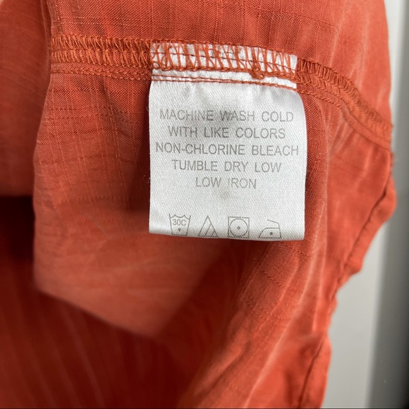 Simms Burnt Orange Button Down Shirt Short Sleeve Men’s Size L. J - Picture 4 of 7
